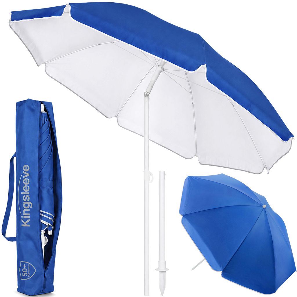 KINGSLEEVE® Ombrellone Spiaggia 180cm UV50+ Inclinabile Immagine del prodotto 