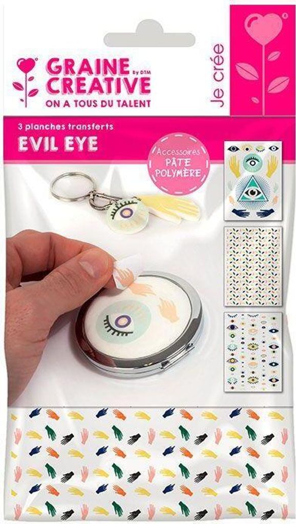 3 Transferblätter für Polymer-Paste - Evil Eye