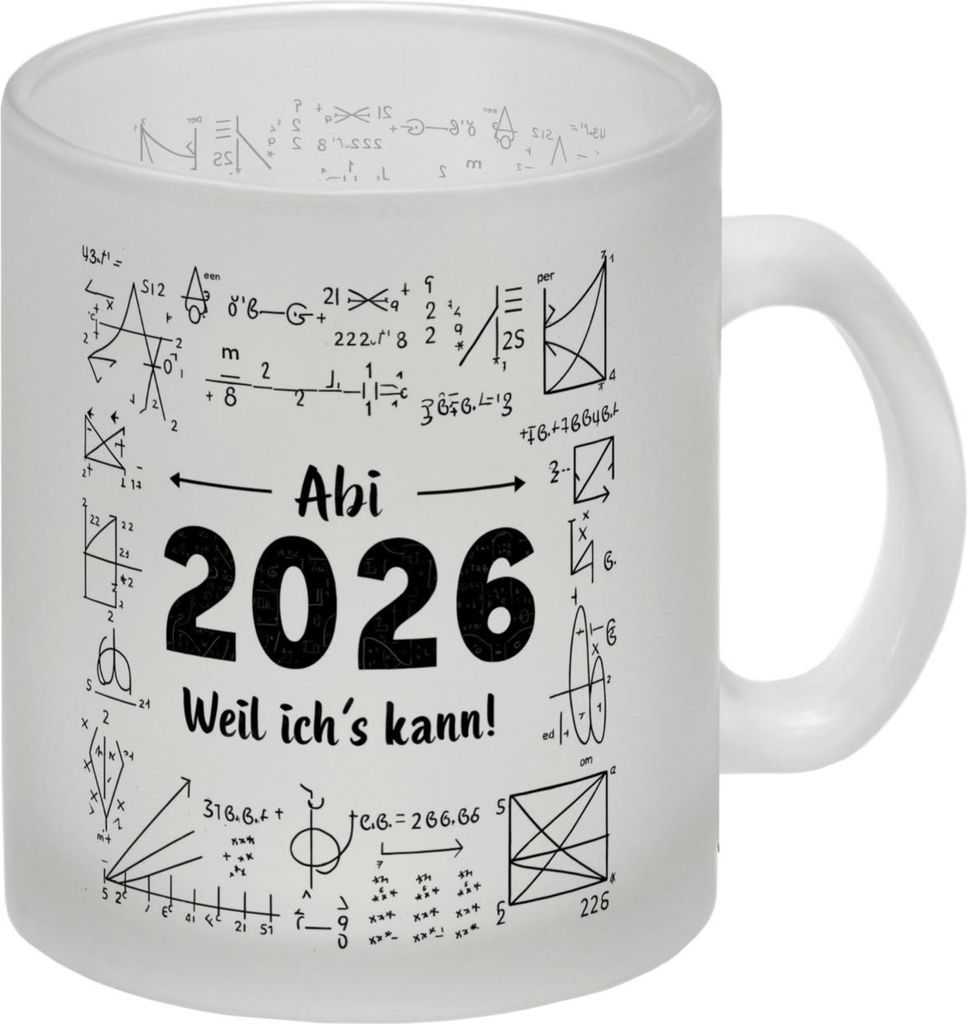 Abi 2026 weil ich es kann Glas Tasse für Abschluss