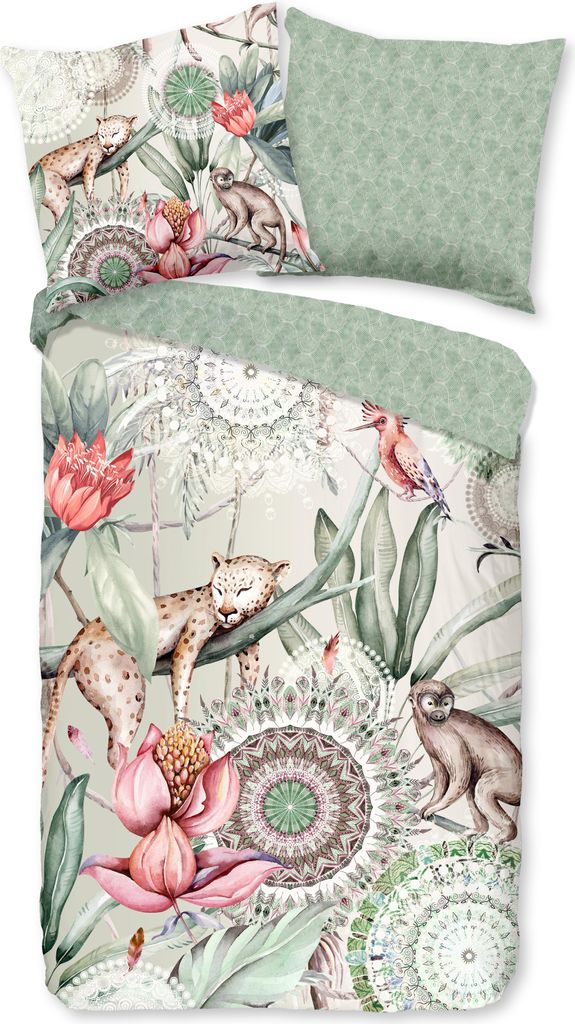 Duvet cover HIP 155x220 + 1* 80x80 cm - tropical print with mandalas