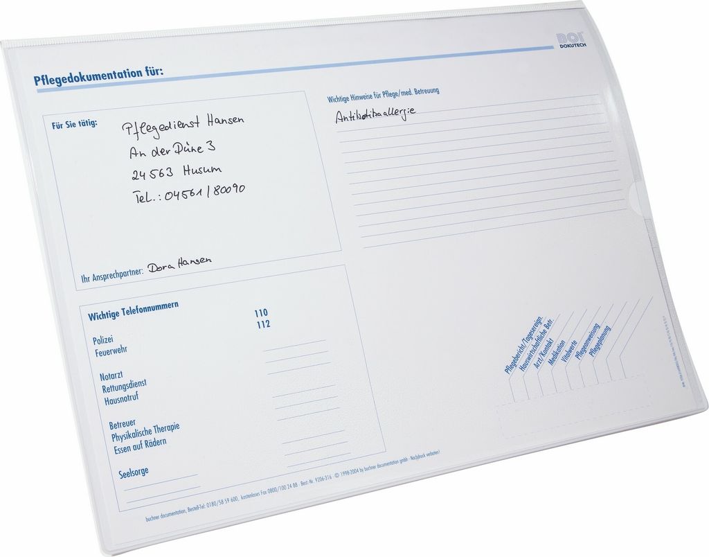 BOI Patienten-Dokumentations-Hängemappe signal-line Kunststoff grau 4 x kaufmännische Heftung