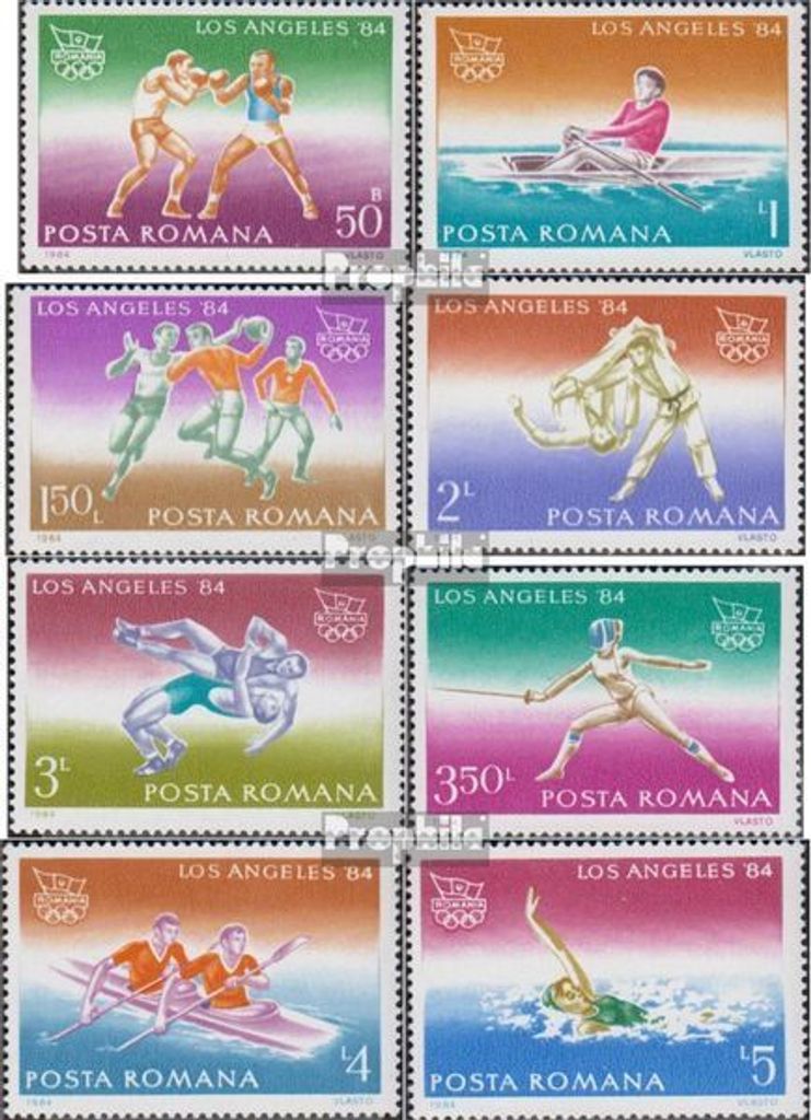 Briefmarken Rumänien 1984 Mi 4058-4065 (kompl.Ausg.) postfrisch Olympische Sommerspiele 1984