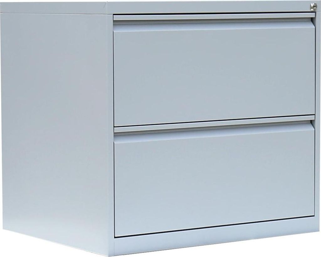 Stahl Büro Hängeregistratur Schrank Bürocontainer 70x76x62cm (HxBxT) mit 2 Schüben doppelbahnig Lichtgrau 561220