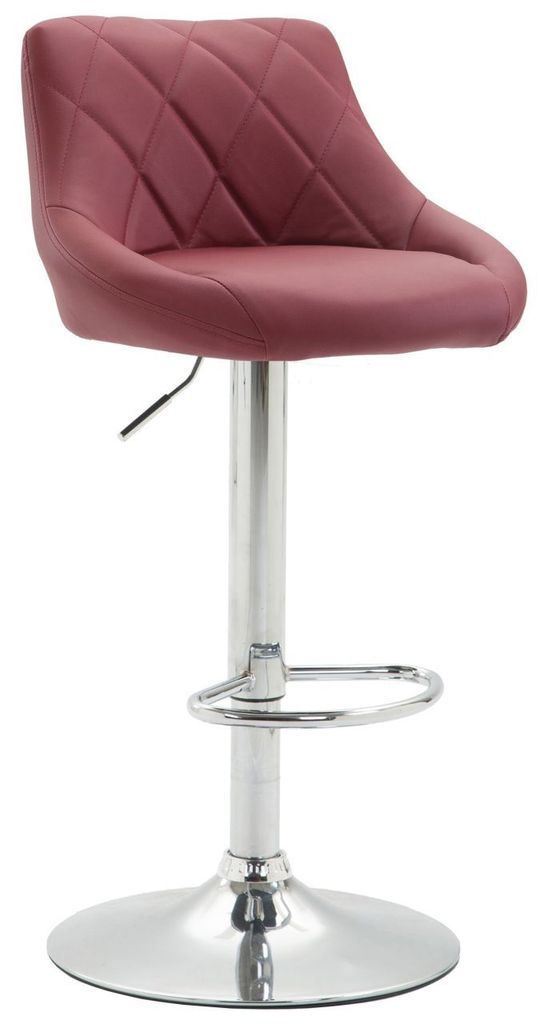 Barhocker Lazio Kunstleder chrom bordeauxrot Produktbild 