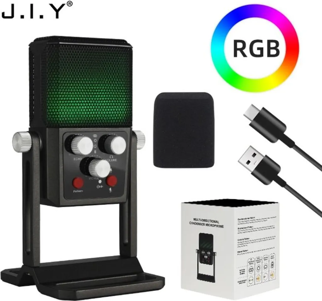 Microphone de Streaming USB à Condensateur avec Directivités Multiples