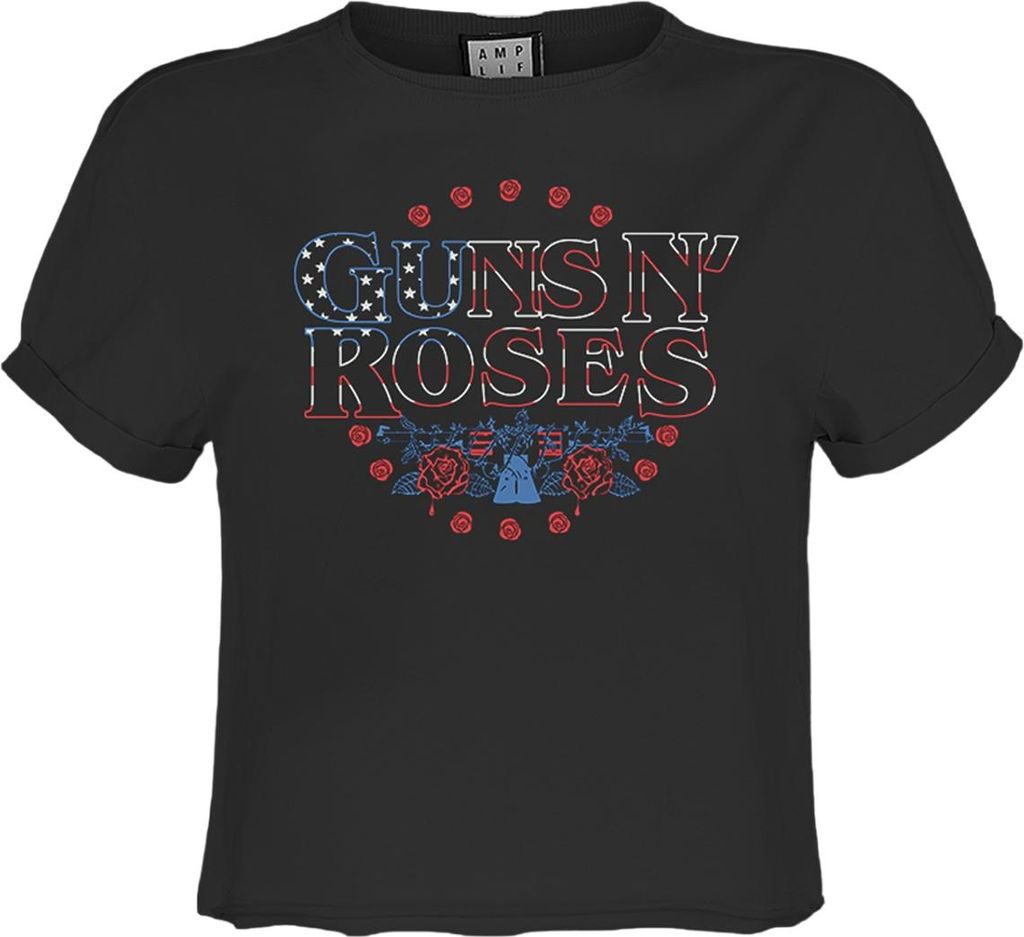 Amplified - "Stars And Stripes" Kurzes Top für Damen GD2926 (L) (Holzkohle)