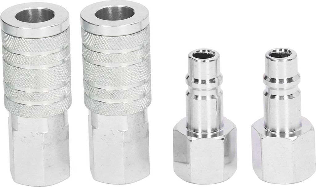 2 Stück Luftkupplungen, 2 Stück Stecker 1/2 Zoll NPT, Aluminiumlegierung, 300 PSI Luftschlauch, Schnellkupplungen, Adapter für Druckluftwerkzeuge