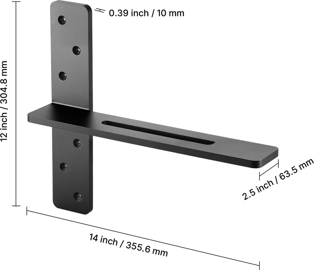 Équerres de fixation pour étagère murale industrielle en acier - 2 Pcs - 8