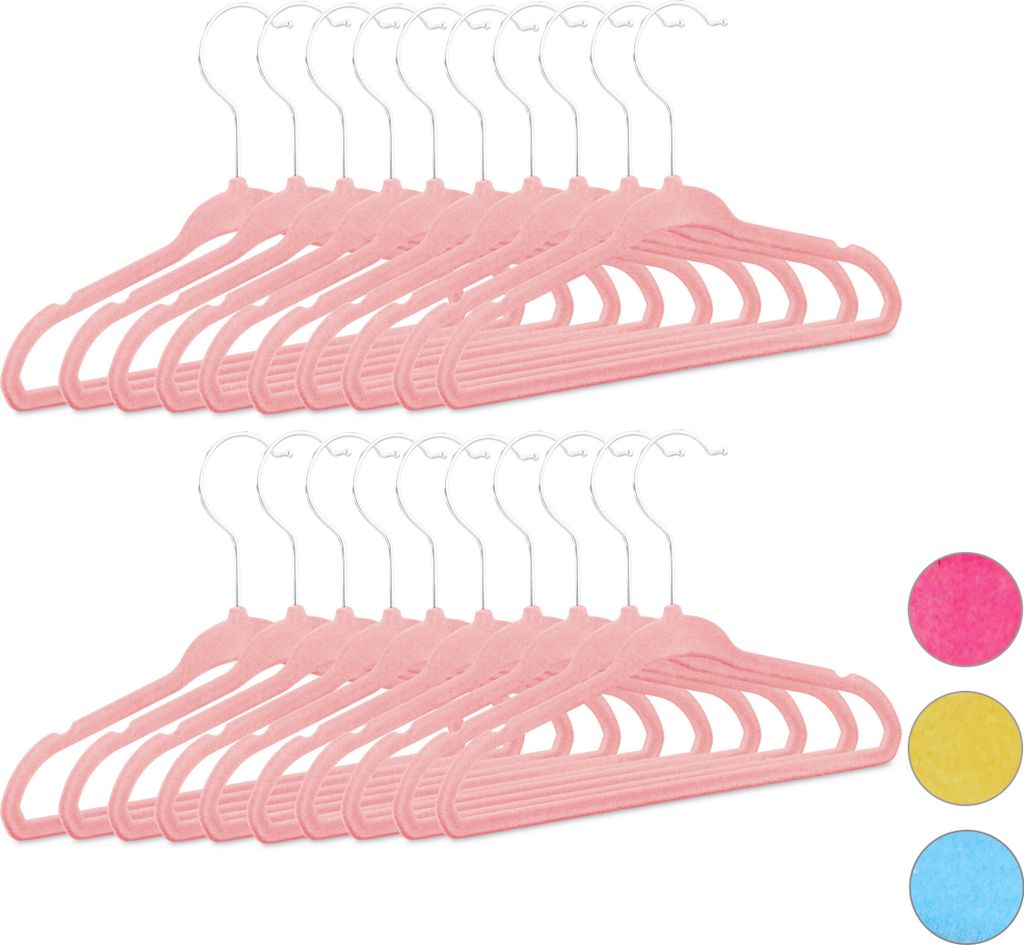 relaxdays 60 x Kleiderbügel Kinder rosa