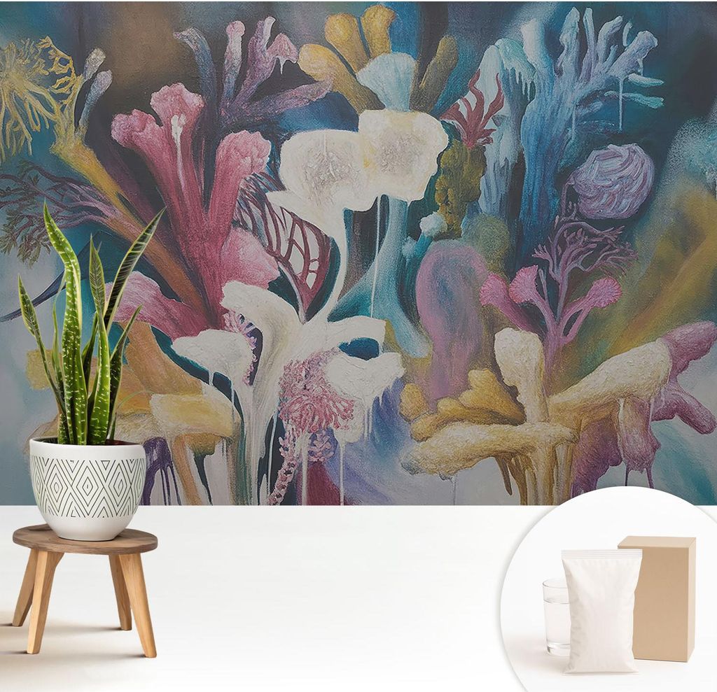 Fototapete - 208x146 cm - Tapete - Wandtapete - Wandbilder - Dekofolie - Tapete Folie - Wand - Dekoration - Wohnzimmer - Blumenexplosion