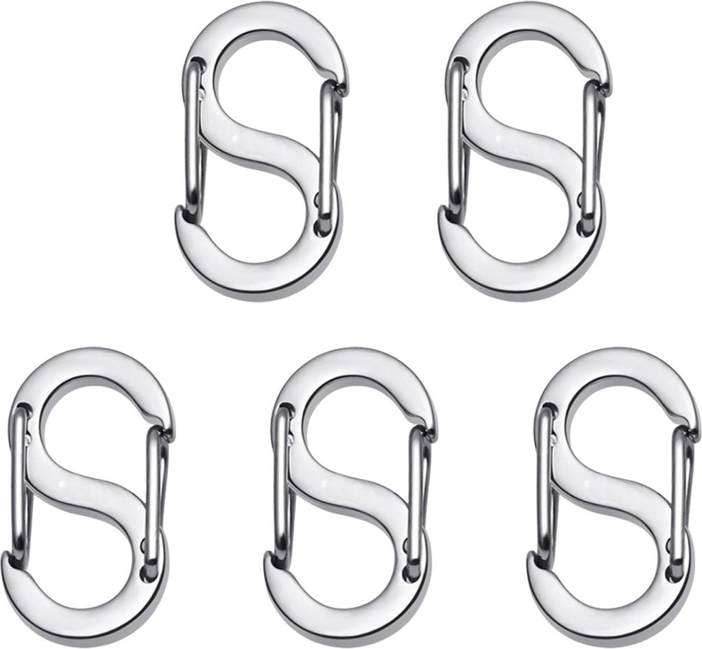 5 Stück S-Typ Doppelend-Federschnalle Sicheres Design mit doppelter Öffnung Halskettenverkürzer Armbandverbinder Schmuckherstellung Verschluss
