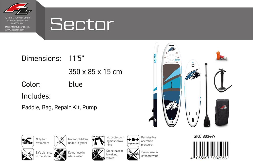 F2 SUP Paddle Family 3 Pezzi Regolabili 170-240cm Stand Up