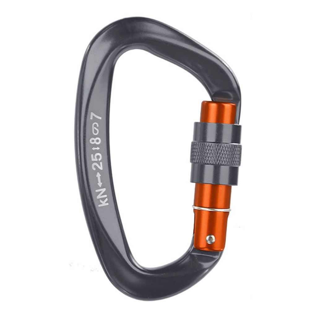 Kletterkarabiner Tragbar Hochfest Robust Breite Anwendung Ultraleicht Klettern Aluminiumlegierung D-Typ Sicherheitsschnalle Outdoor-Zubehör