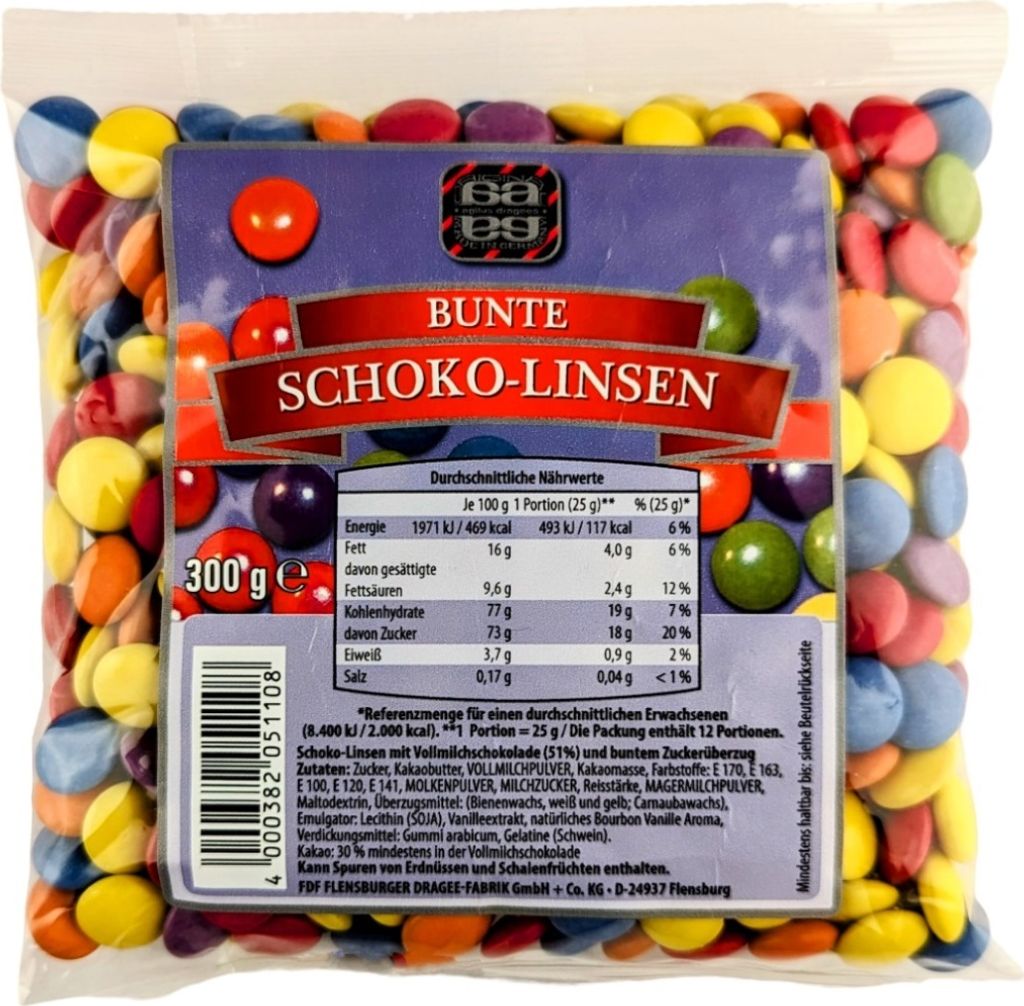 agilus dragees Bunte Schokolinsen 300g Produktbild 