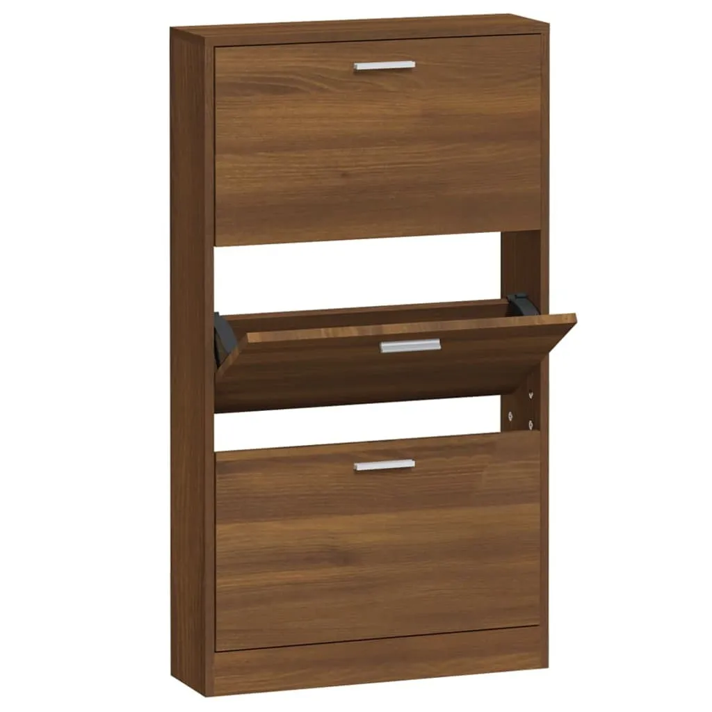 Scarpiera Rovere Marrone vidaXL 59x17x108 | Organizzatore Slim per Ingressi