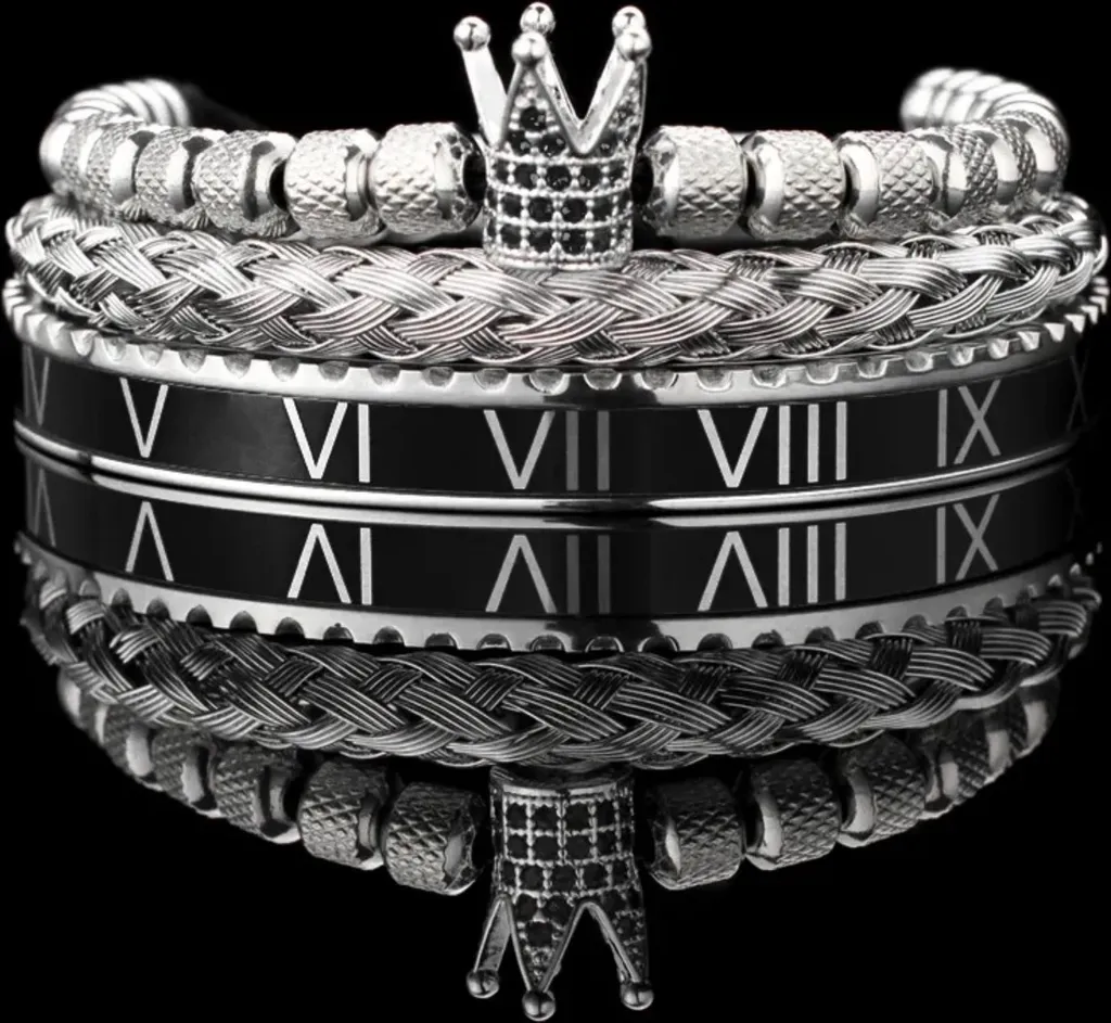 Bracciale Gergana KP34388: Spirito Libero in Argento e Nero