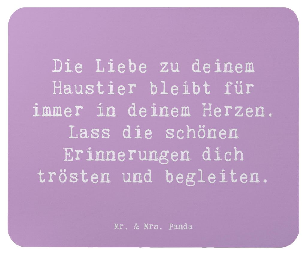 Mr. & Mrs. Panda Mouse Pad Spruch Trauerbewältigung Haustierverlust - Lavendeltraum - Geschenk, Hoffnung, gummi mauspad, für immer in deinem Herz...