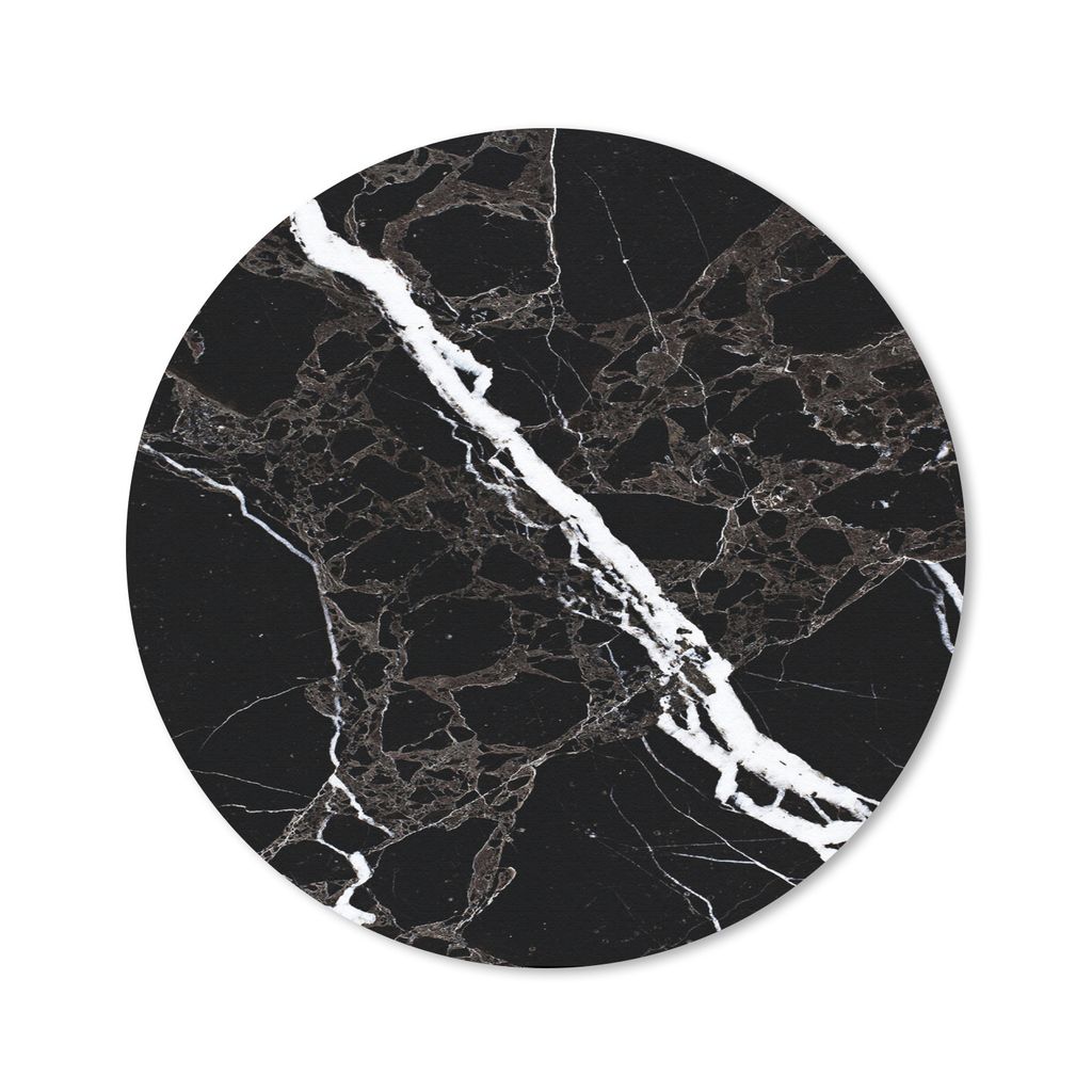 MuchoWow Mauspad Mousepad Marmor - Schwarz - Weiß - Muster 40x40 cm - Mousepads - Maus Mat - Pad - Mausunterlage - Schreibtisch Accessoires