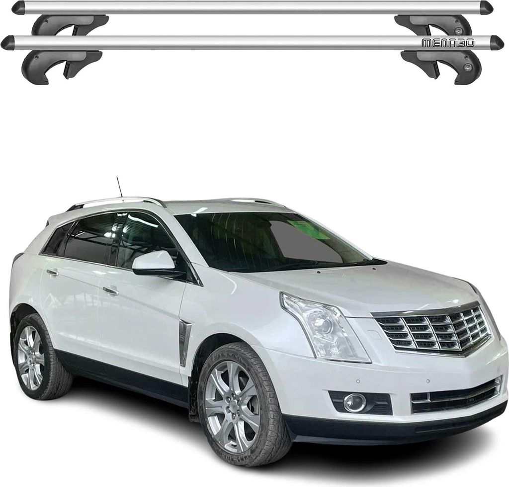 Menabo Dachträger Grundtäger für Cadillac SRX 2010-2016 90kg Alu Silber 2 tlg