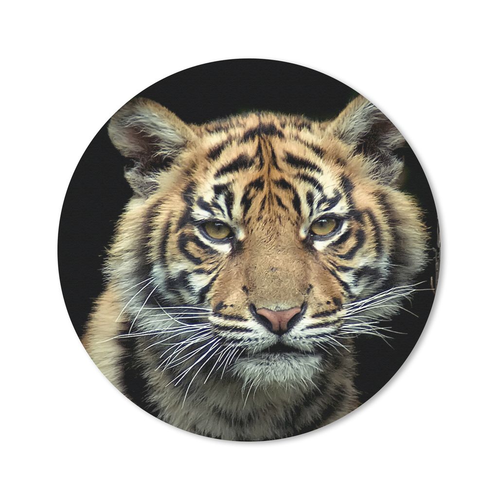 MuchoWow Mauspad Mousepad Tiger - Schwarz - Jungtier 30x30 cm - Mousepads - Maus Mat - Pad - Mausunterlage - Tischunterlage - Schreibtischmatten