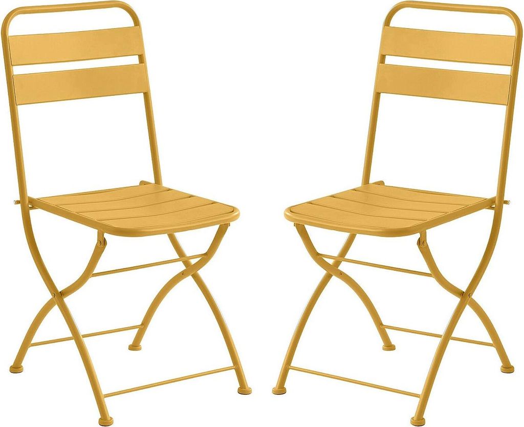Set mit 2 klappbaren Gartenstühlen aus Metall – Senfgelb – MIRMANDE von MYLIA