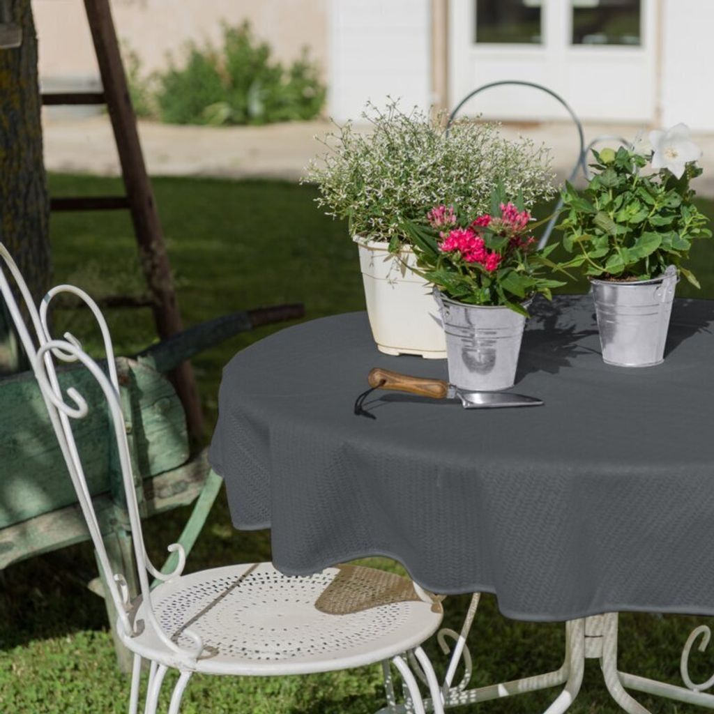 Gartentischdecke anthrazit - 160x130cm, rechteckig