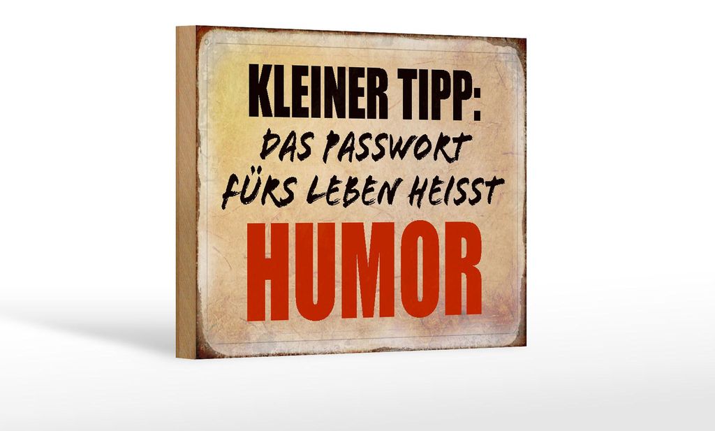 Holzschild Spruch 18x12cm kleiner Tipp das Passwort Humor