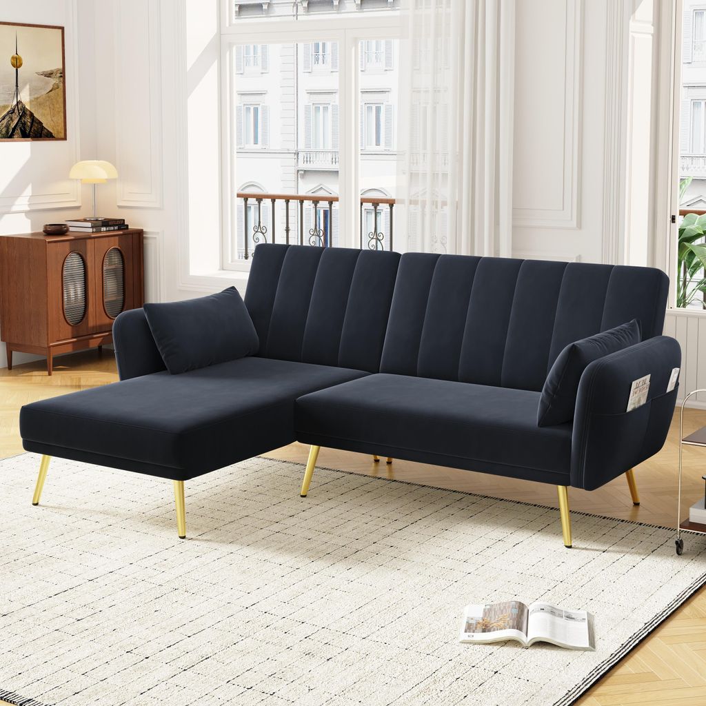 STILVORA Ecksofa Schlafsofa mit Schlaffunktion,Sofa mit dreistufig verstellbarer Rückenlehne,Relaxsofa Loungesofa für Wohnzimmer und Schlafzimmer...