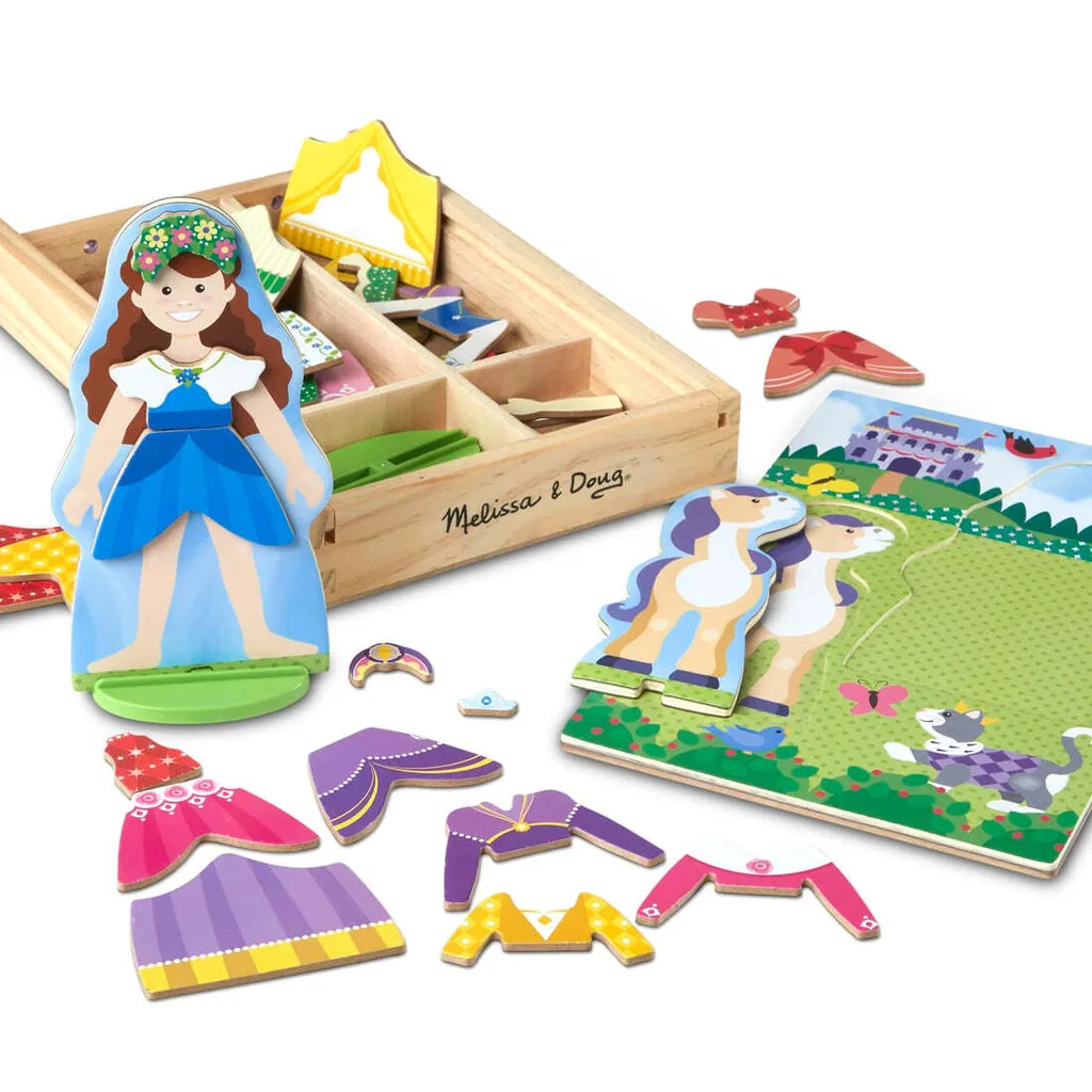 Poupée magnétique en bois à habiller Princesse - Jeu éducatif 35 pièces - 5