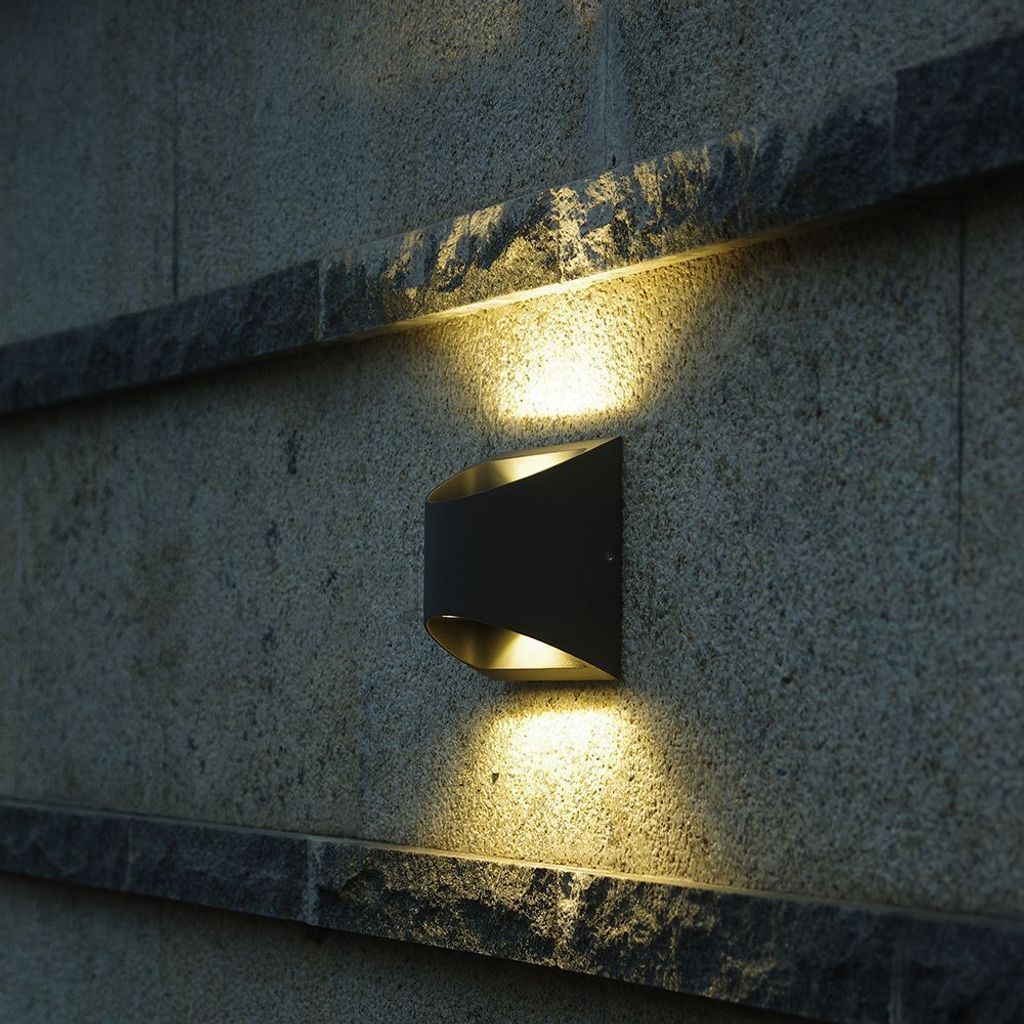 Lutec LED Außenwandleuchte Dodd anthrazit Up- & Downlight Produktbild 4