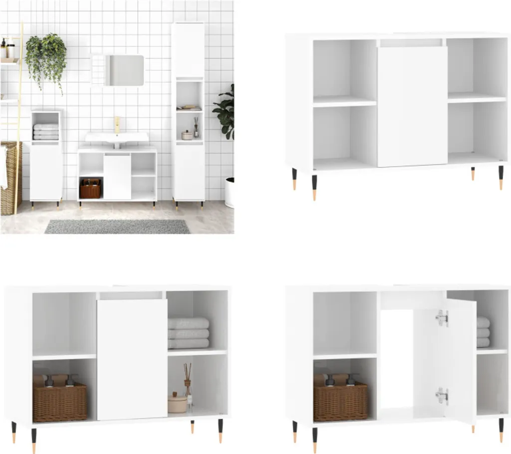 Mobile Bagno Bianco Lucido vidaXL 80cm | Trasforma il tuo Bagno