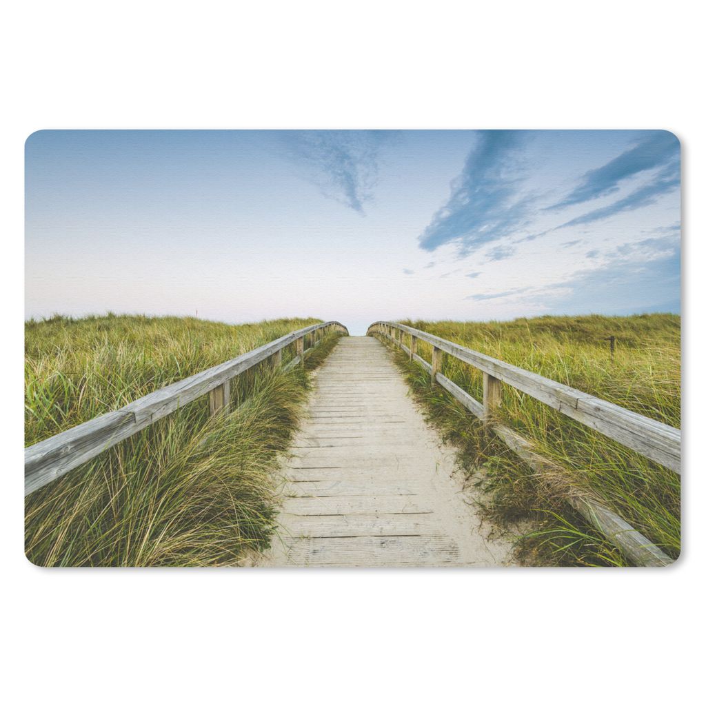 MuchoWow Mauspad Mousepad Strand - Weg - Himmel 27x18 cm - Mousepads - Maus Mat - Pad - Mausunterlage - Büroartikel - Desk Matten