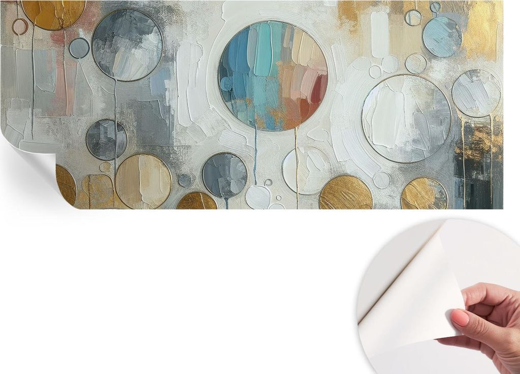 Selbstklebende Wandtapete - Dekorative Tapete für Wohnzimmer - Klebefolie für Wandbilder - Tapetenfolie für Wanddekoration - 208x146 cm - Geomet...