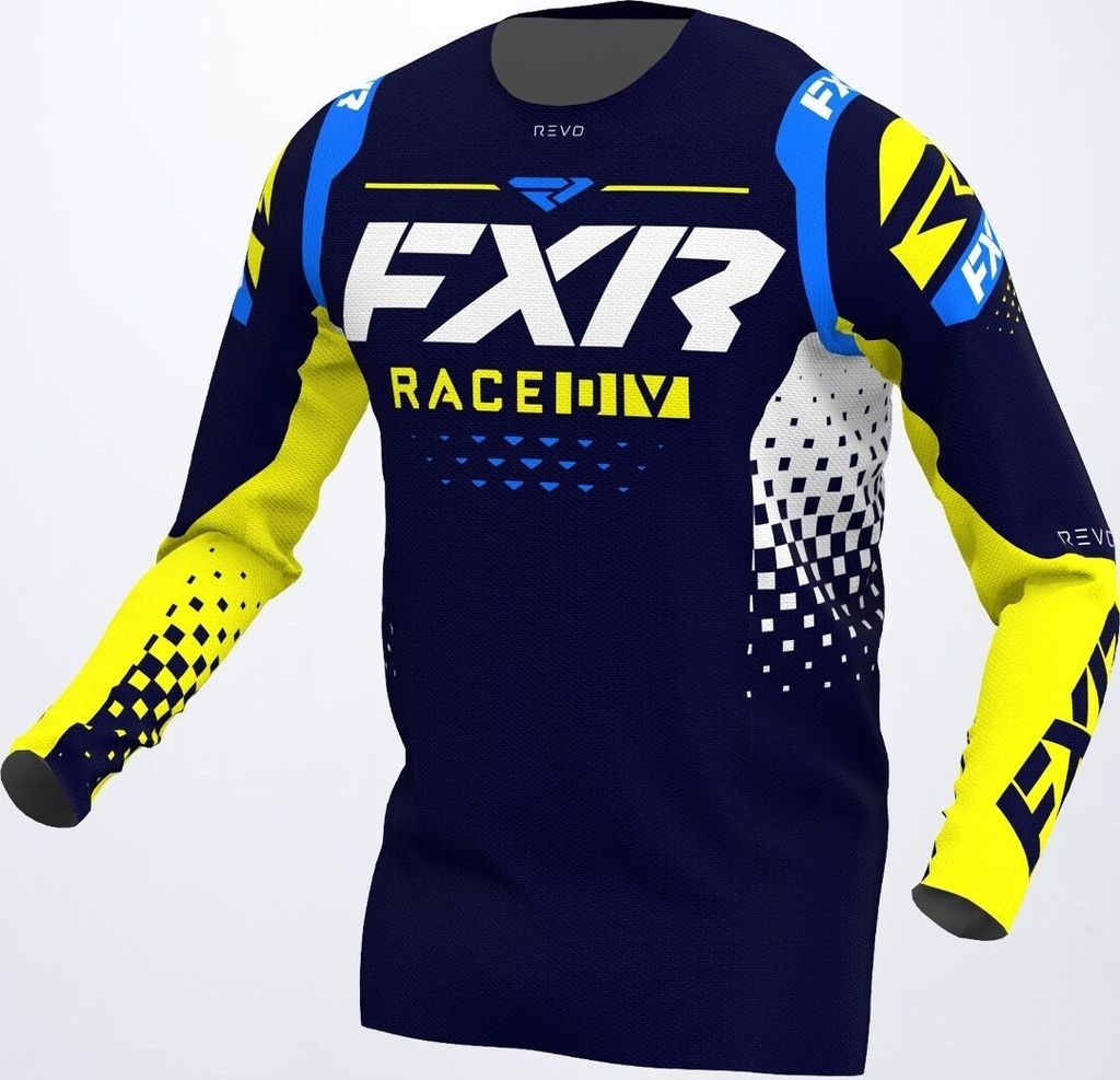 FXR Revo RaceDiv Motocross Jersey, blau/gelb, XS