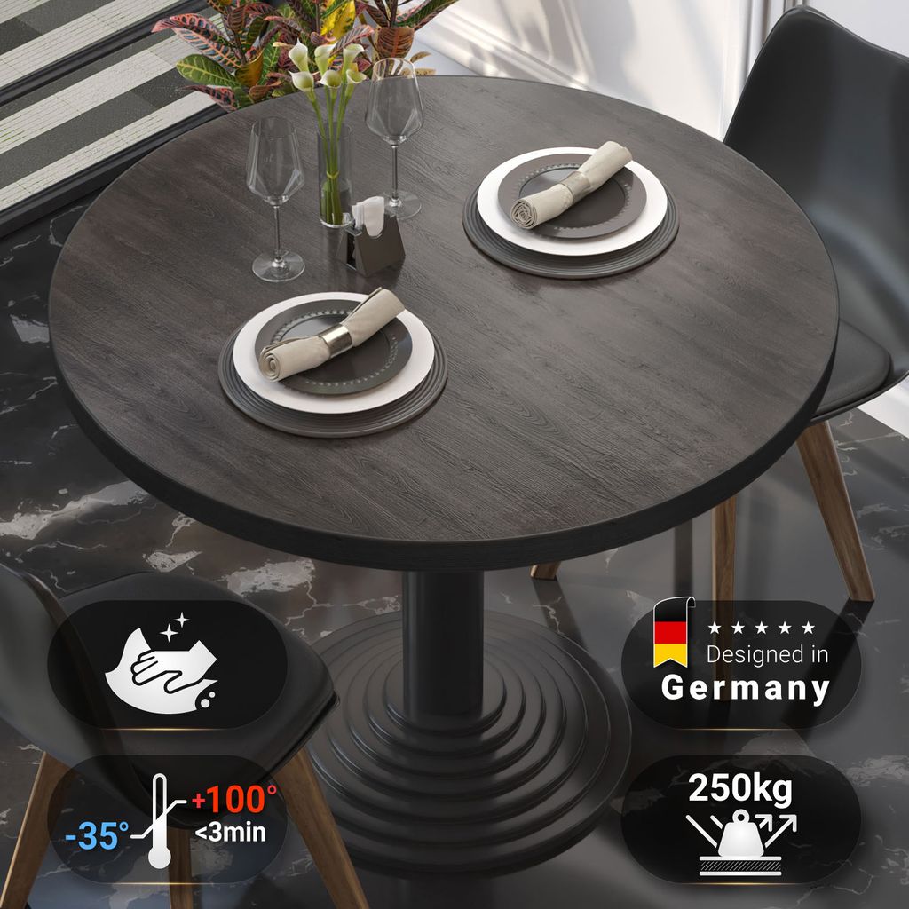 BRASIL | Gastro Tischplatte | Ø 70 cm | Wenge | Rund | Gastro Tischplatte