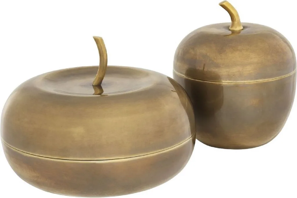 Boîtes de Rangement pour Bijoux et Déco Pomme Laiton Style Vintage