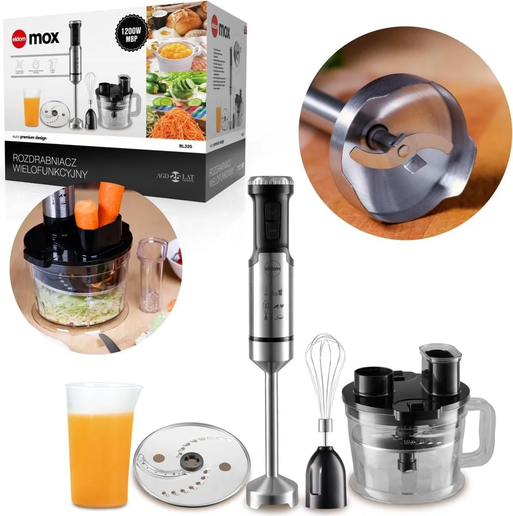 Mixeur plongeant 1000W haute performance 12 vitesses avec mode Turbo