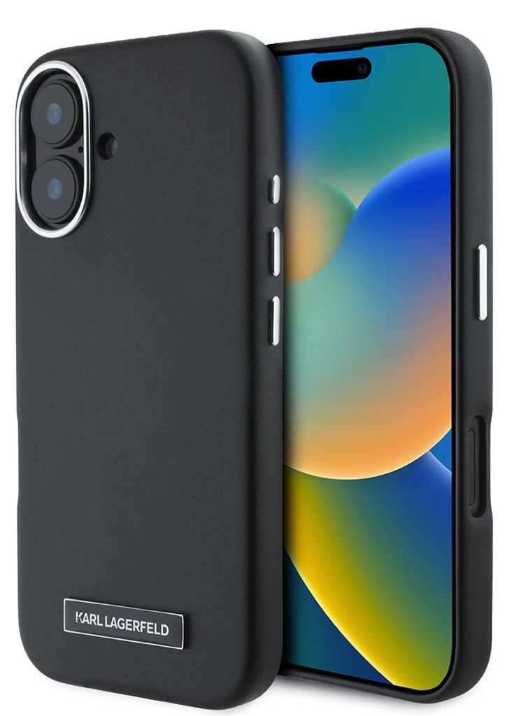 Karl Lagerfeld KLHMP16SPGMSRPK iPhone 16 6.1" schwarz hardcase FW Metal Plate MagSafe Schutzhülle