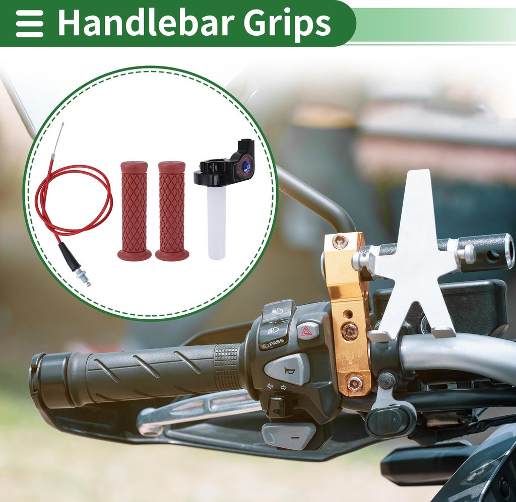 7/8" 22mm 15/16" 24mm Motorrad Lenkergriffe Abdeckung Kit Gummigriffe für Motorrad Roller Fahrrad ATV Weinrot 1 Satz