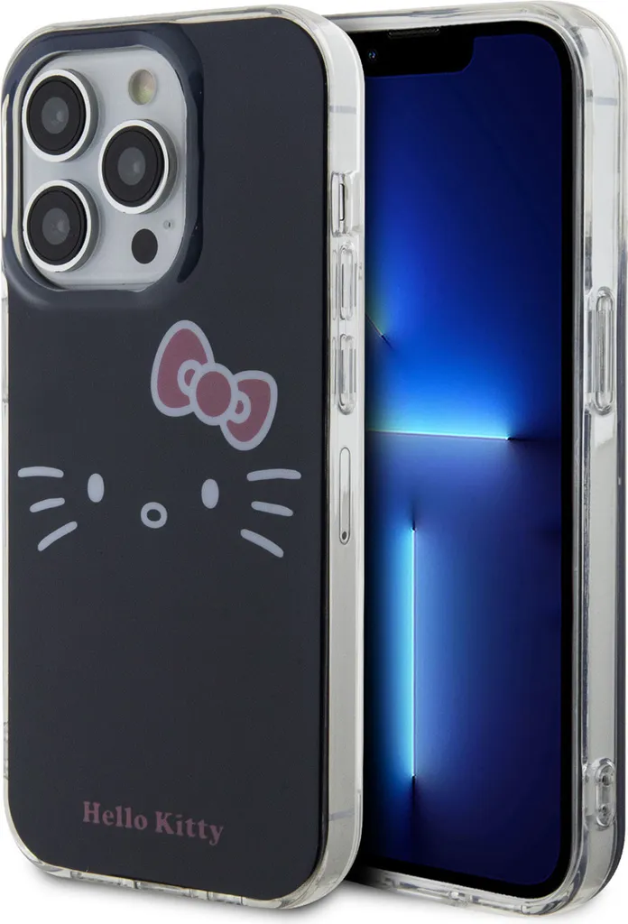 Cover iPhone 14 Pro Max Hello Kitty Kitty Face Nero IML - Trendy & Chic