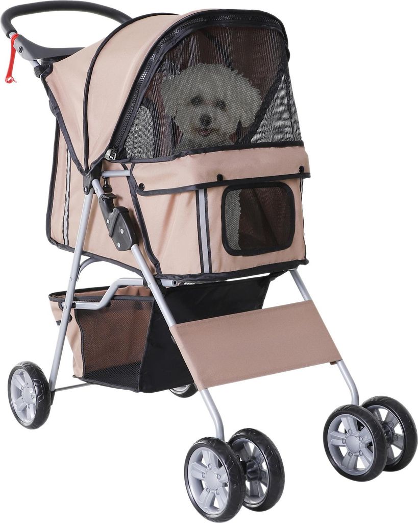 PawHut Hundewagen Hundebuggy Pet Stroller Hunde Buggy mit 4 Produktbild 