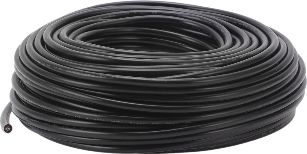 Elektrische Masseleitung Automobil-Stromleitung 98FT Schwarz TC 1 Stück 24AWG 4 Leiter Vollständig isoliert & Soft-Touch-Mantel Universal