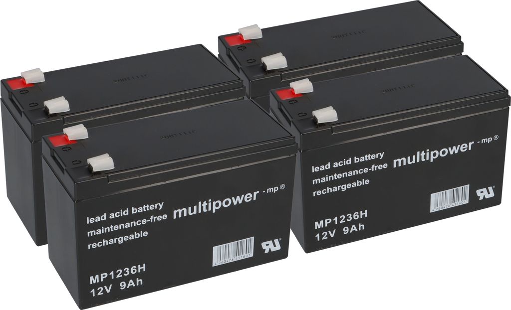 Ersatzakku für Best Power Axxium RM 1500VA Markenakku 4x 12V 9Ah USV