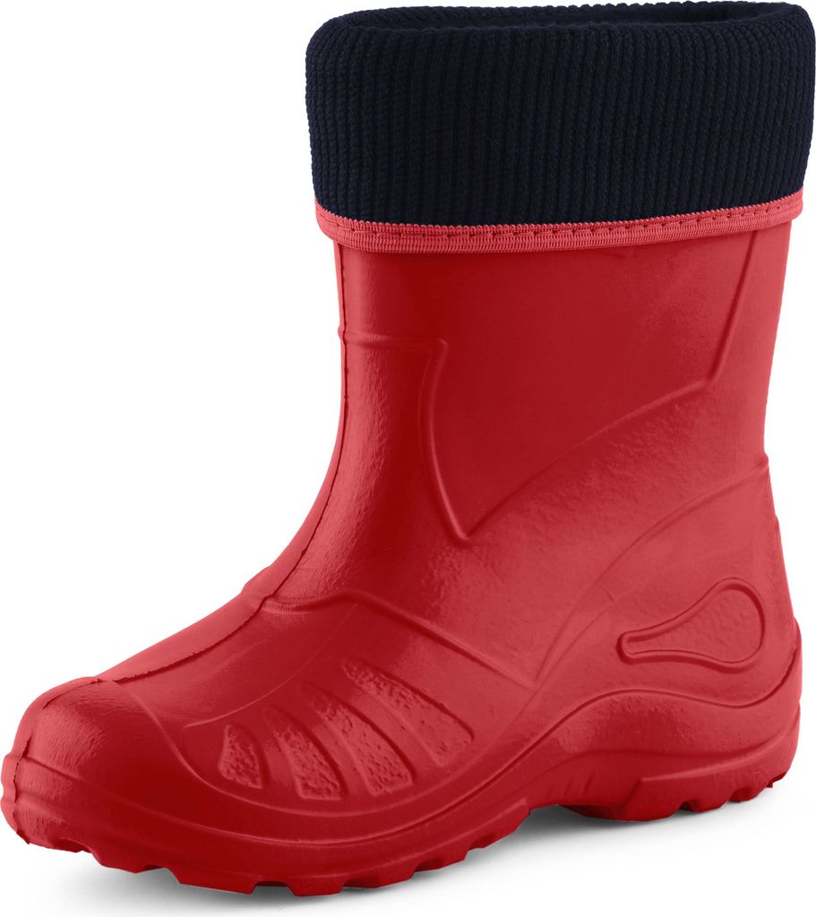 Ladeheid Kinder Mädchen Jungen Federleichte Eva Thermo Gummistiefel Gefüttert KL058 (Rot, 34)