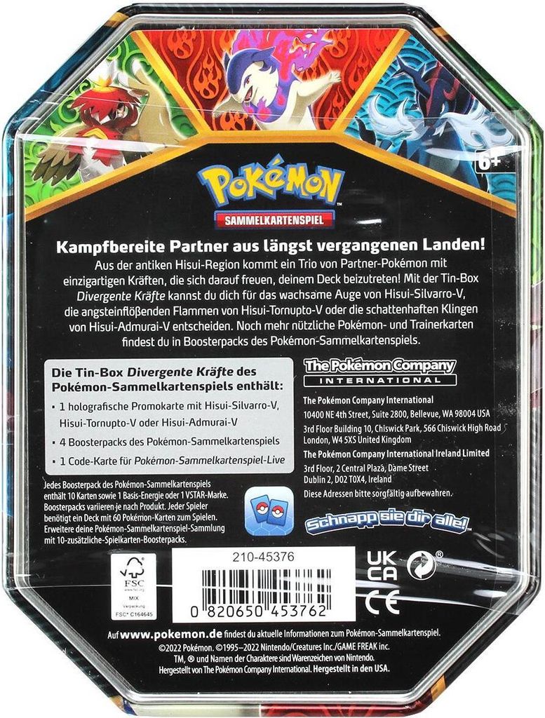 Pokemon Cards Tin Box  102 Admurai-V DE Produktbild 3