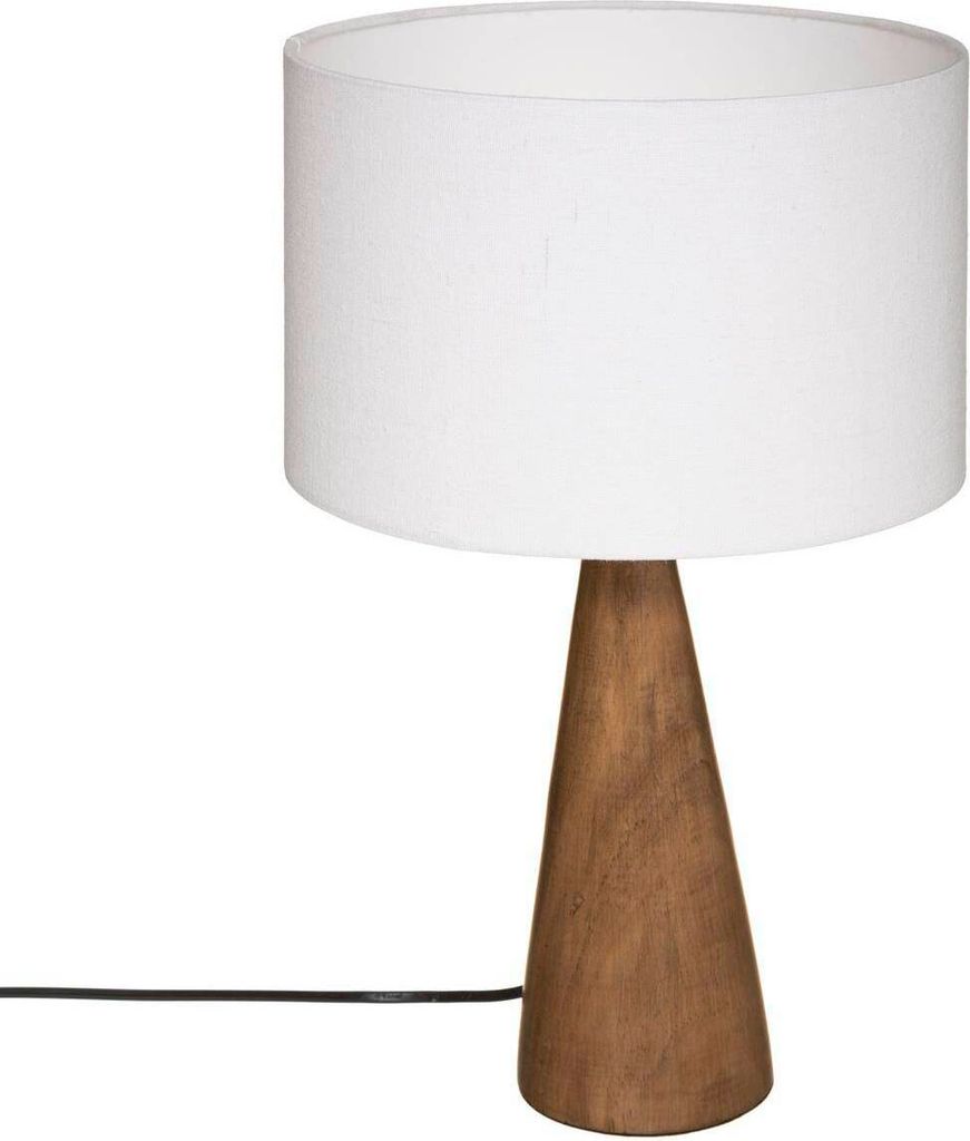 Lampka nocna z drewnianą podstawą, Ø 28 x 46 cm Zdjęcie produktu 