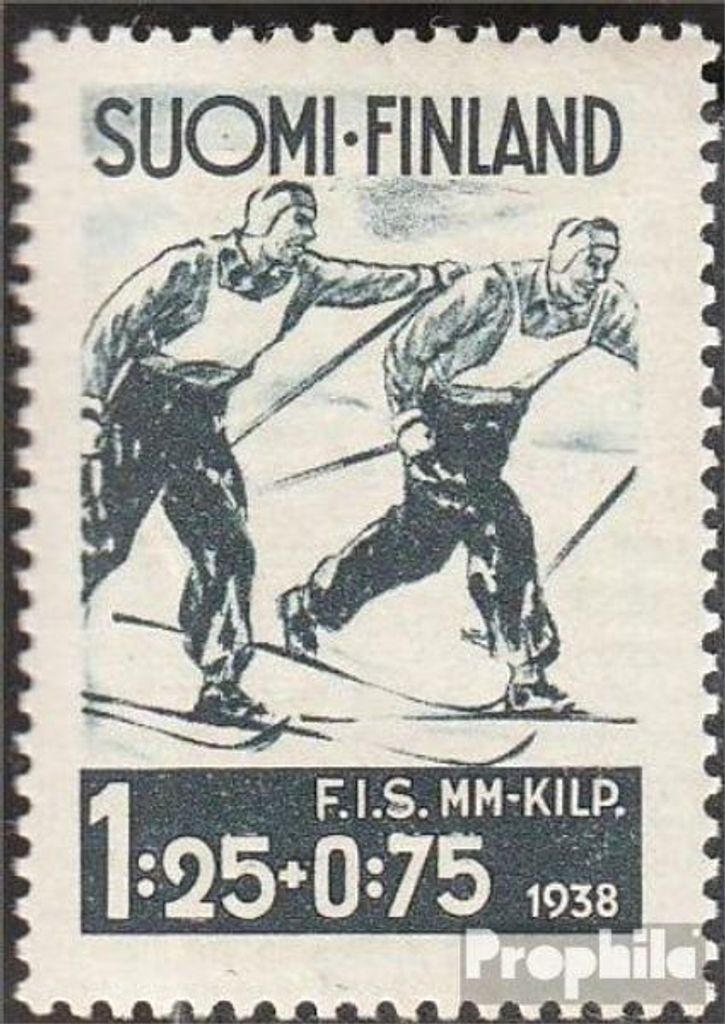 Briefmarken Finnland 1938 Mi 208 postfrisch Ski-Wettkämpfe Produktbild 