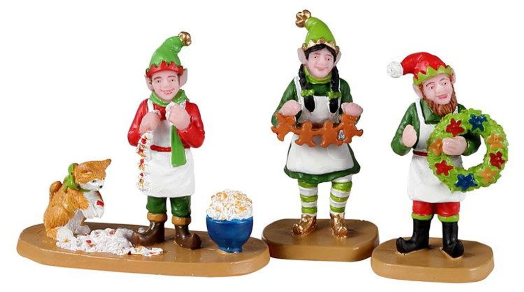 Crafty Elves Set Of 3 Kerst LEMAX Productafbeelding 