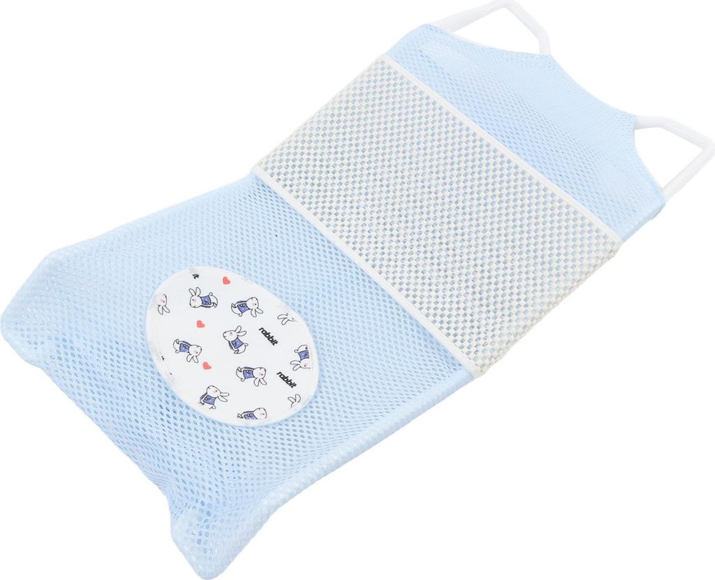 Skyblue Baby-Mesh-Badewannenkissen, niedliches Cartoon-Design, sicher, ergonomisch, für Neugeborene, Badewannenstütze, Netzmatte für zu Hause