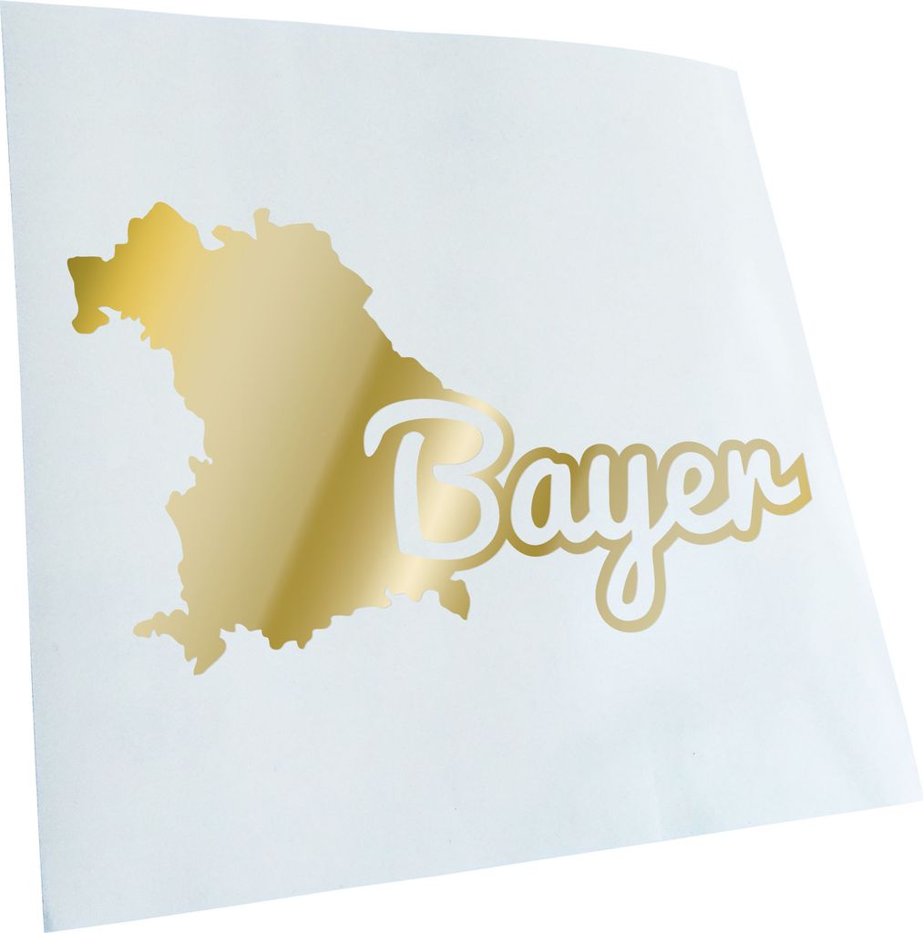 Kiwistar - Autoaufkleber - Bayer Bayern Herkunft - Goldchrom - 60x35cm - Aufkleber für Auto, Laptop, Fahrrad, LKW, Motorrad mehrfarbig JDM Decal R...